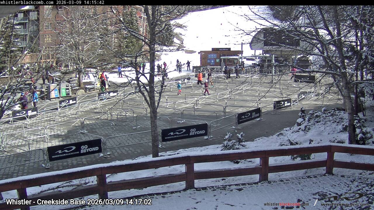 Webcam frame from Whistler - Creekside Base on 2026/03/09