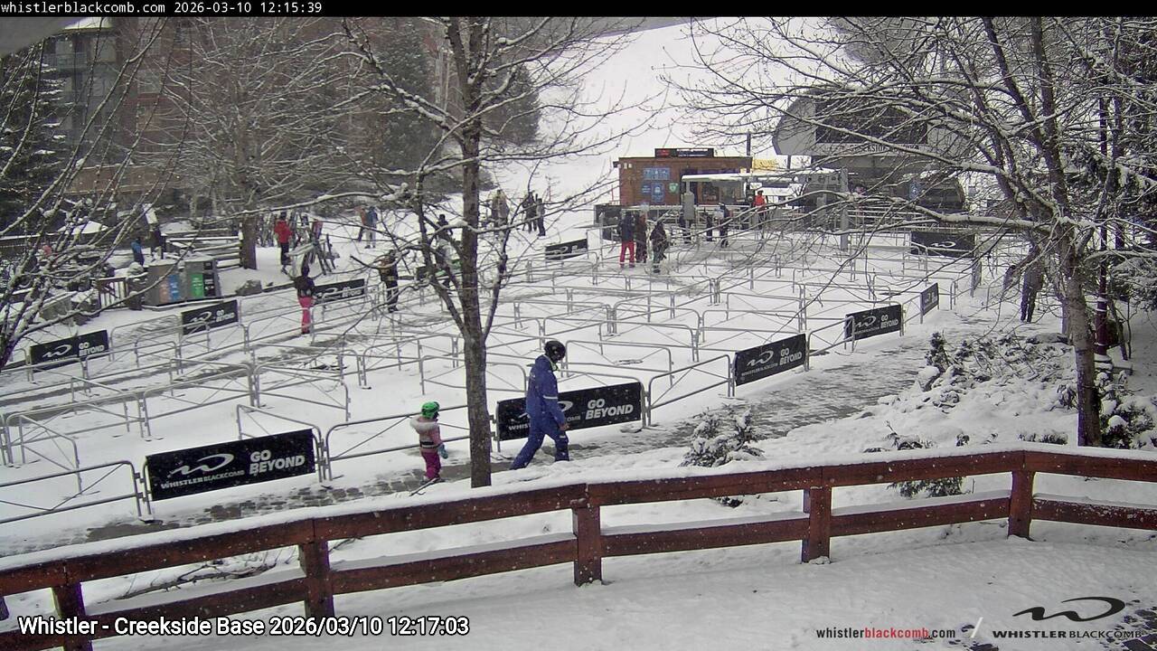 Webcam frame from Whistler - Creekside Base at 2026/03/10 12:00