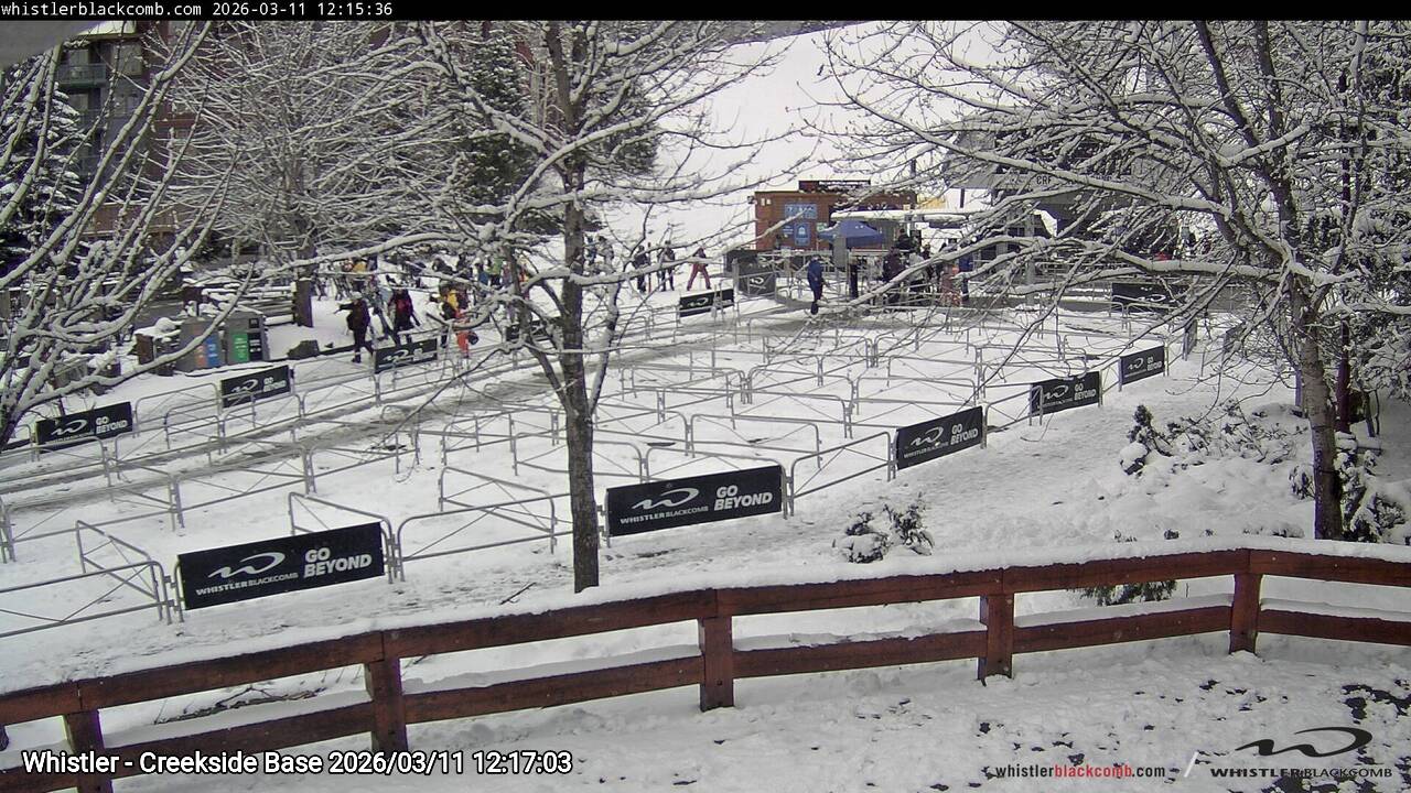 Webcam frame from Whistler - Creekside Base at 2026/03/11 12:00