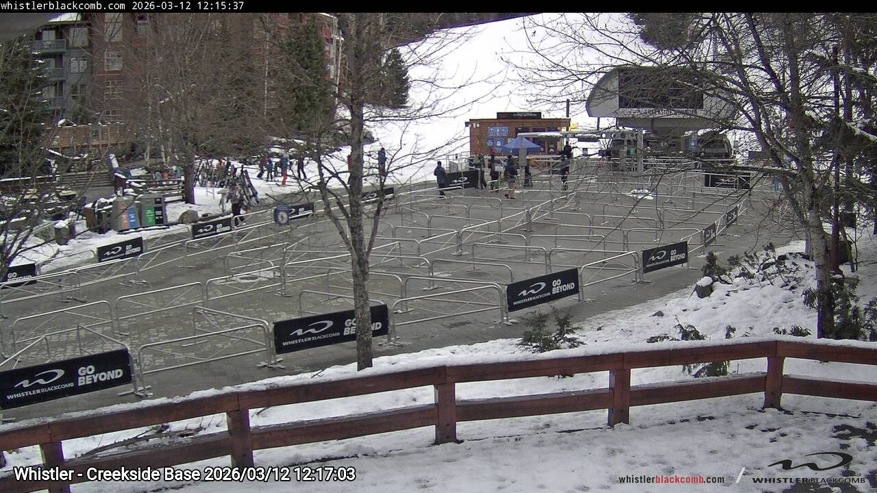 Webcam frame from Whistler - Creekside Base at 2026/03/12 12:00