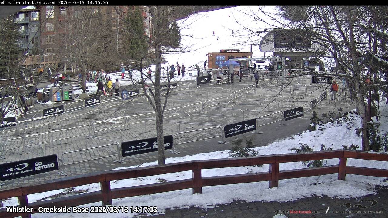 Webcam frame from Whistler - Creekside Base on 2026/03/13
