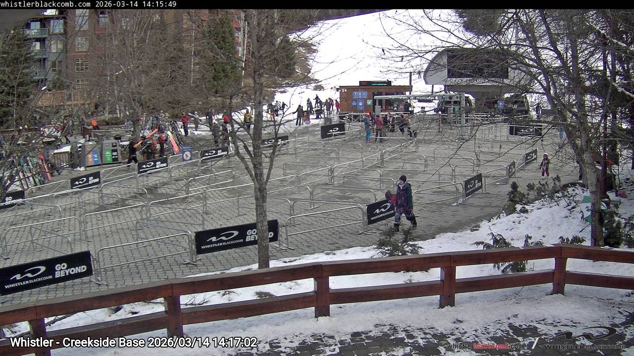 Webcam frame from Whistler - Creekside Base on 2026/03/14