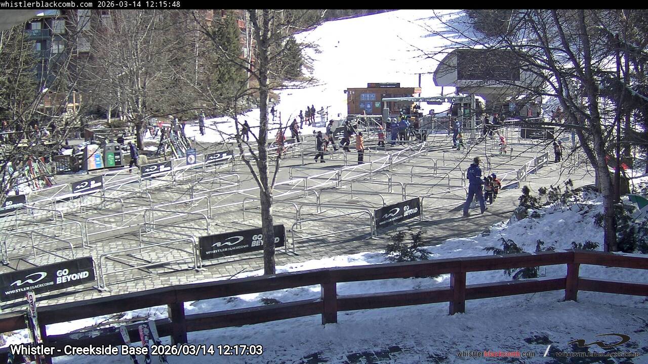 Webcam frame from Whistler - Creekside Base at 2026/03/14 12:00