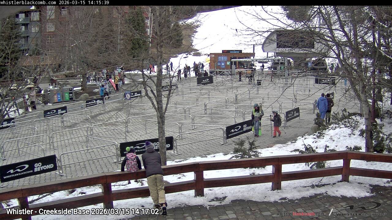 Webcam frame from Whistler - Creekside Base on 2026/03/15