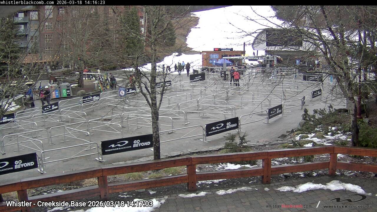 Webcam frame from Whistler - Creekside Base on 2026/03/18