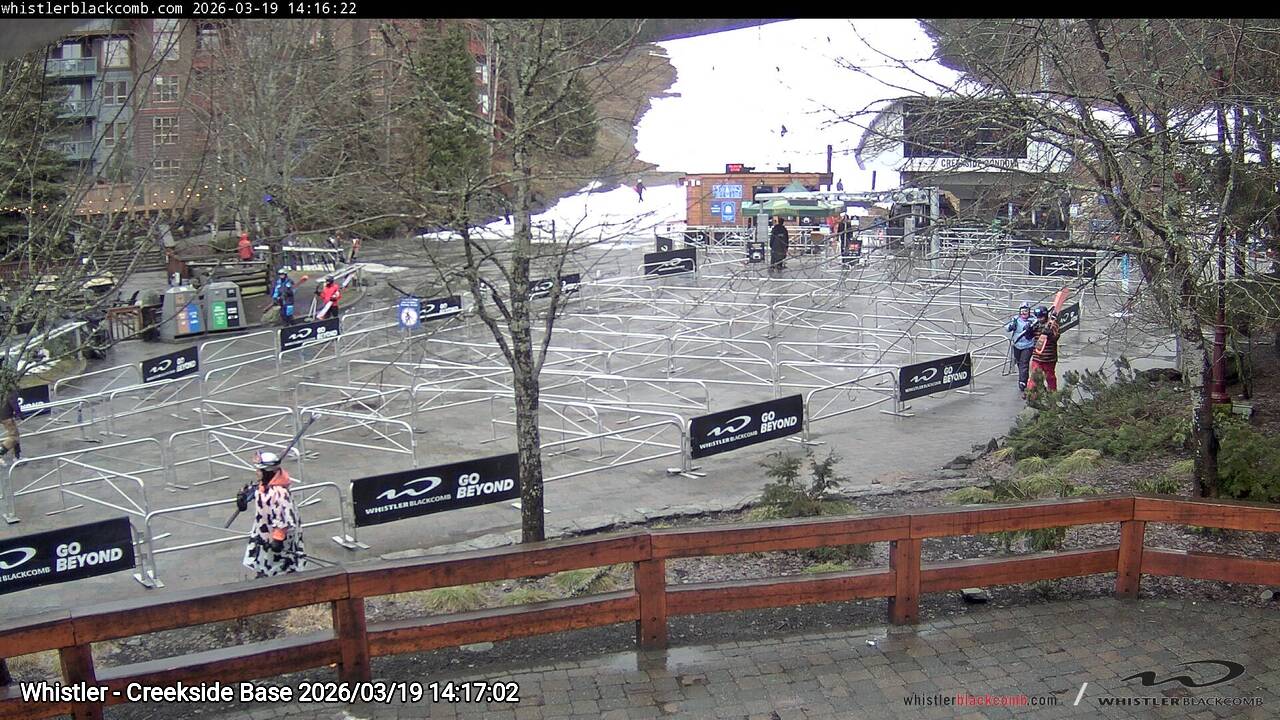 Webcam frame from Whistler - Creekside Base on 2026/03/19
