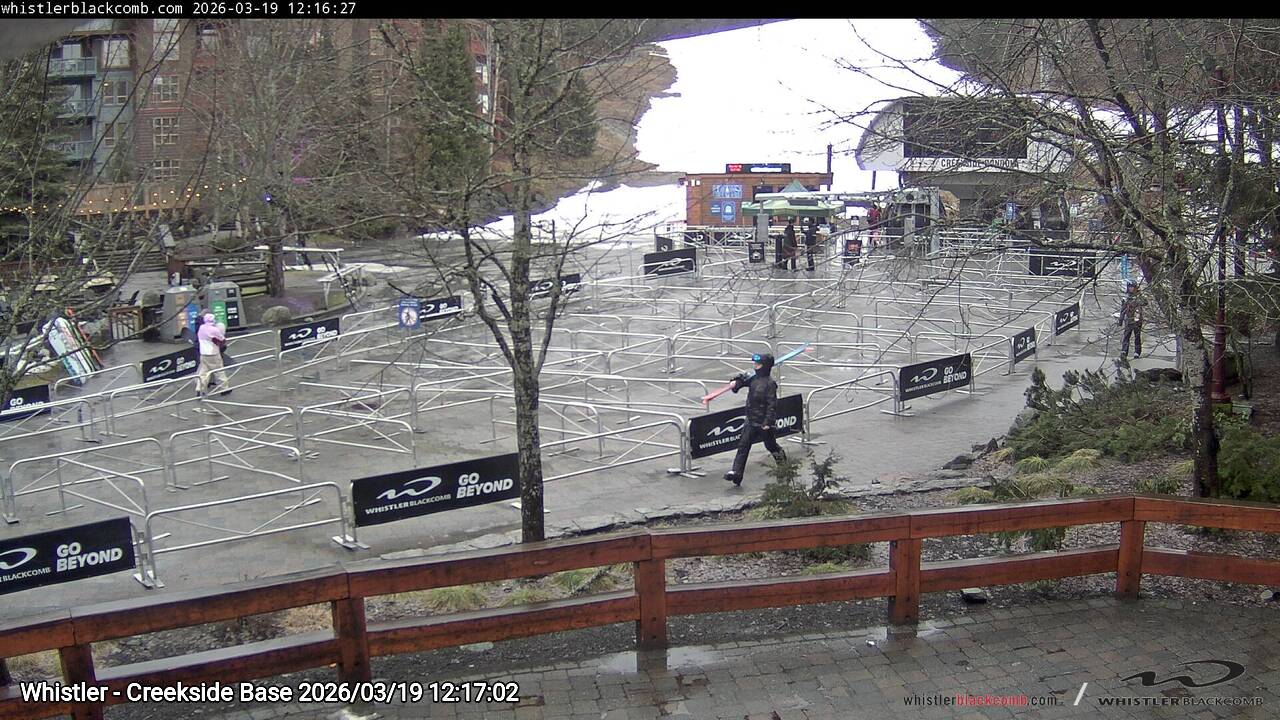 Webcam frame from Whistler - Creekside Base at 2026/03/19 12:00