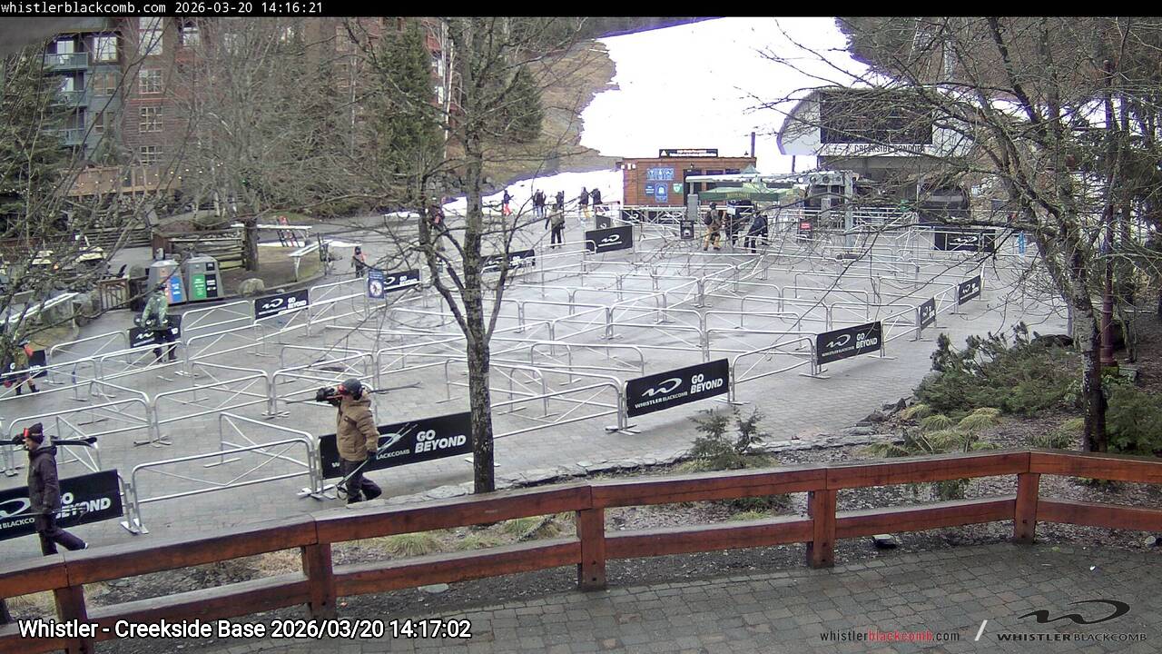 Webcam frame from Whistler - Creekside Base on 2026/03/20