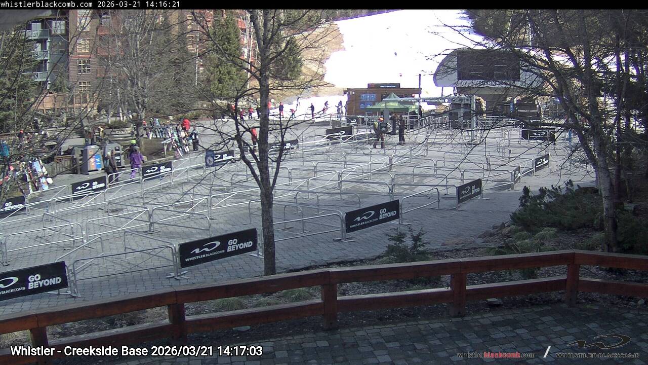 Webcam frame from Whistler - Creekside Base on 2026/03/21
