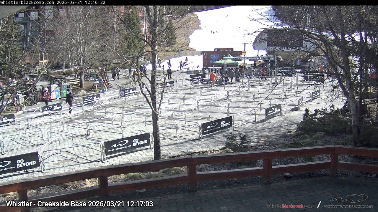 Webcam frame from Whistler - Creekside Base at 2026/03/21 12:00