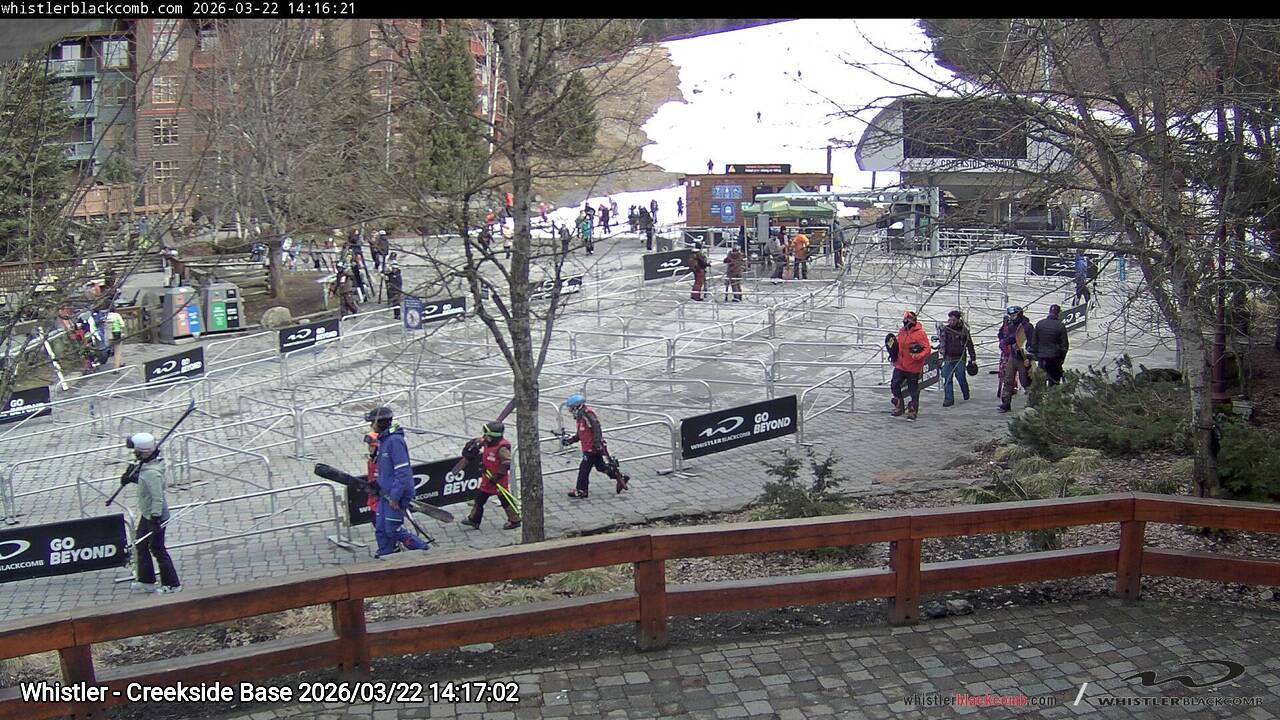 Webcam frame from Whistler - Creekside Base on 2026/03/22
