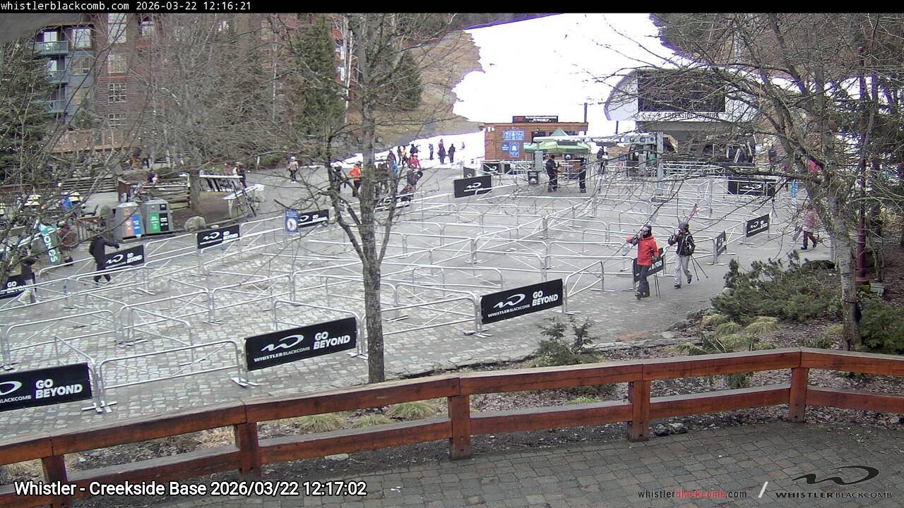 Webcam frame from Whistler - Creekside Base at 2026/03/22 12:00