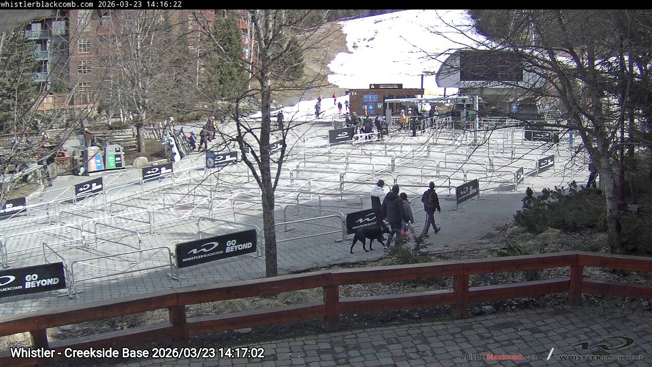 Webcam frame from Whistler - Creekside Base on 2026/03/23