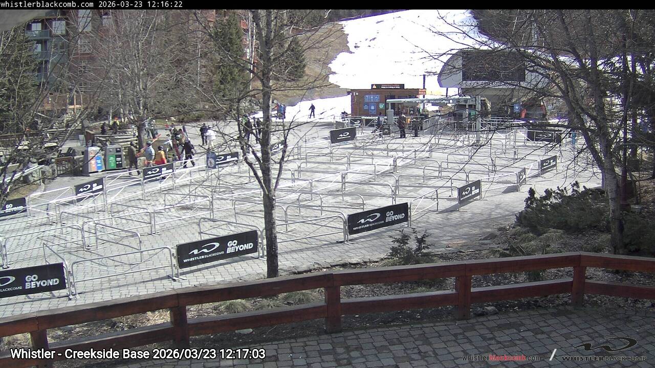 Webcam frame from Whistler - Creekside Base at 2026/03/23 12:00