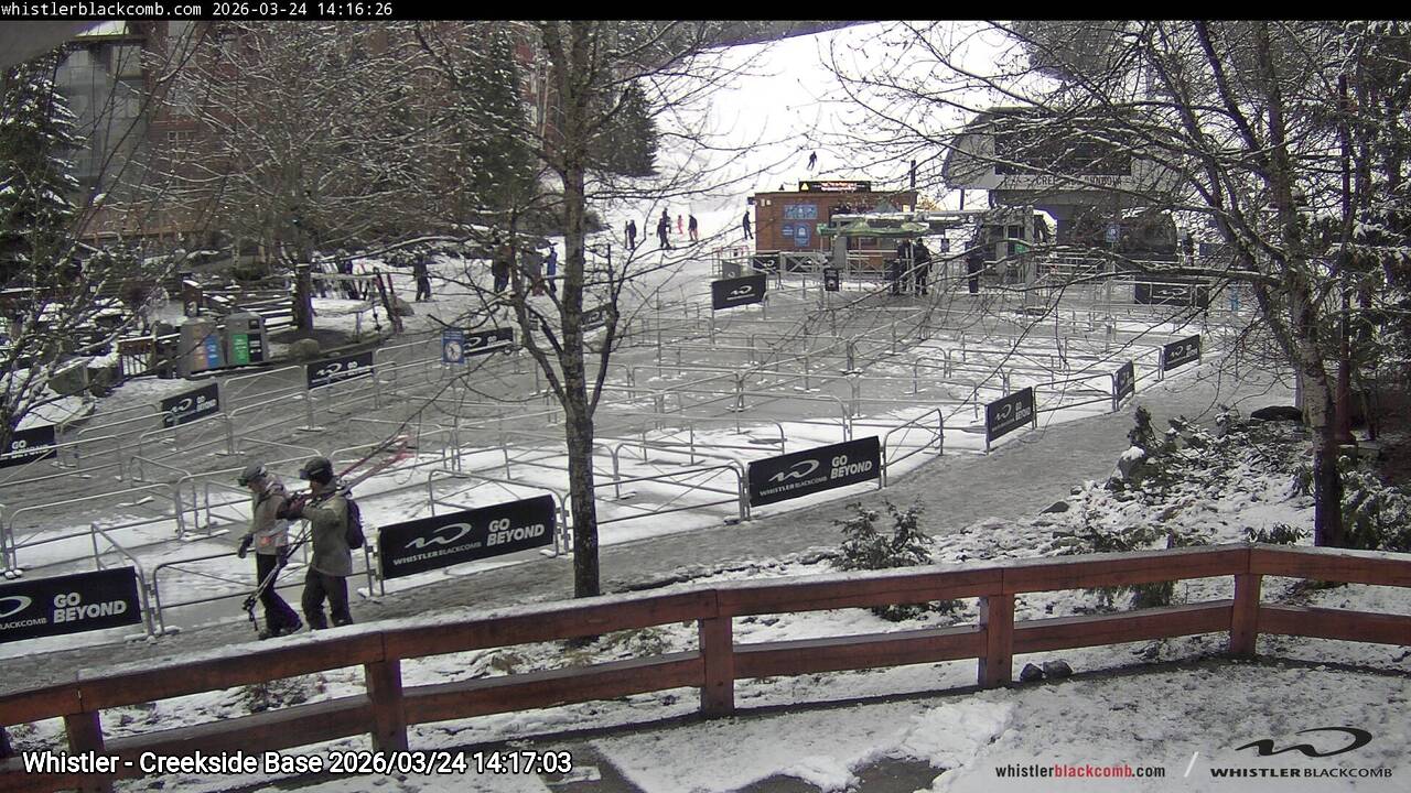 Webcam frame from Whistler - Creekside Base on 2026/03/24