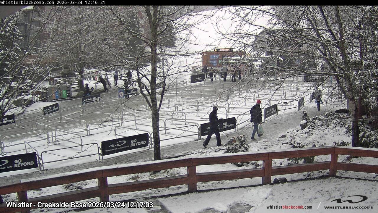 Webcam frame from Whistler - Creekside Base at 2026/03/24 12:00