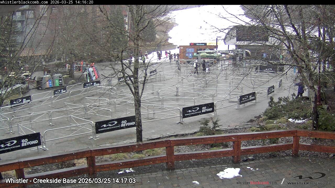 Webcam frame from Whistler - Creekside Base on 2026/03/25