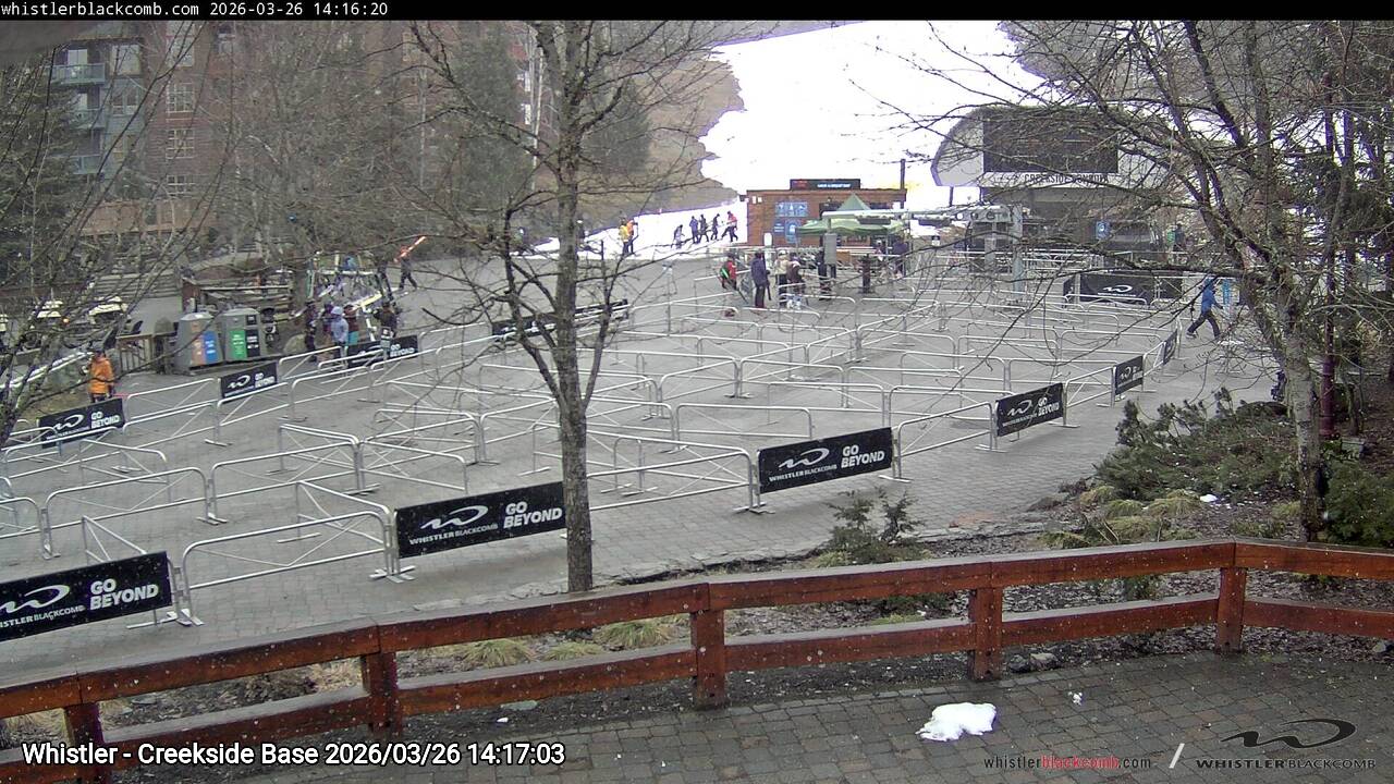 Webcam frame from Whistler - Creekside Base on 2026/03/26