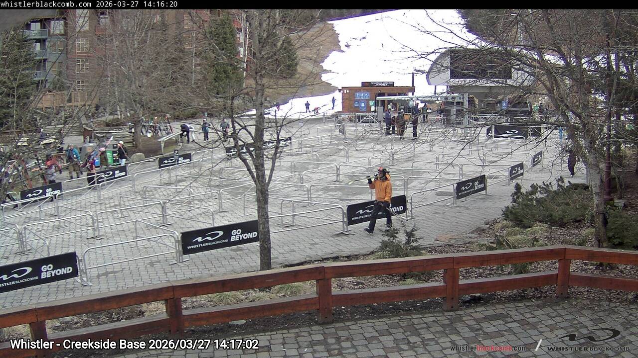 Webcam frame from Whistler - Creekside Base on 2026/03/27