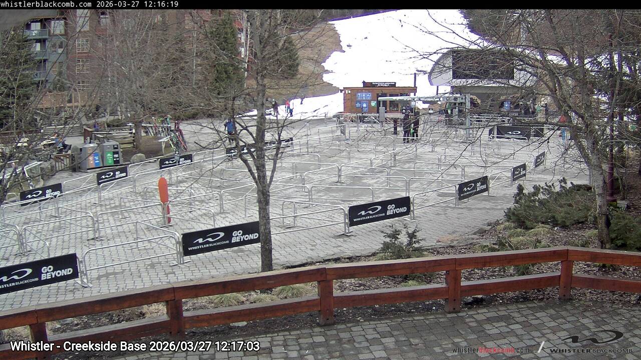 Webcam frame from Whistler - Creekside Base at 2026/03/27 12:00