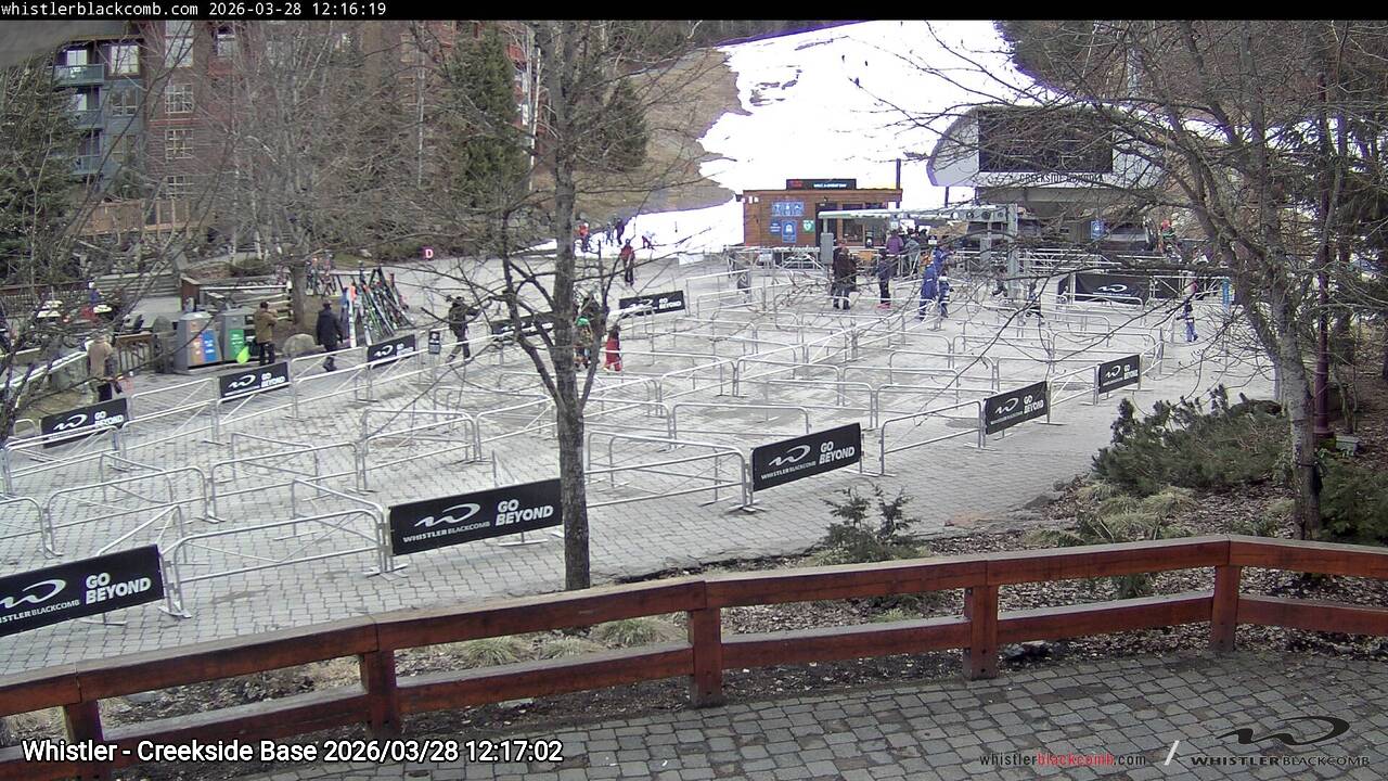Webcam frame from Whistler - Creekside Base at 2026/03/28 12:00