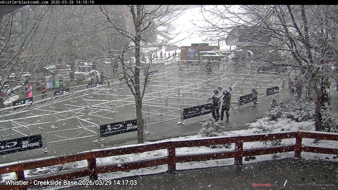 Webcam frame from Whistler - Creekside Base on 2026/03/29