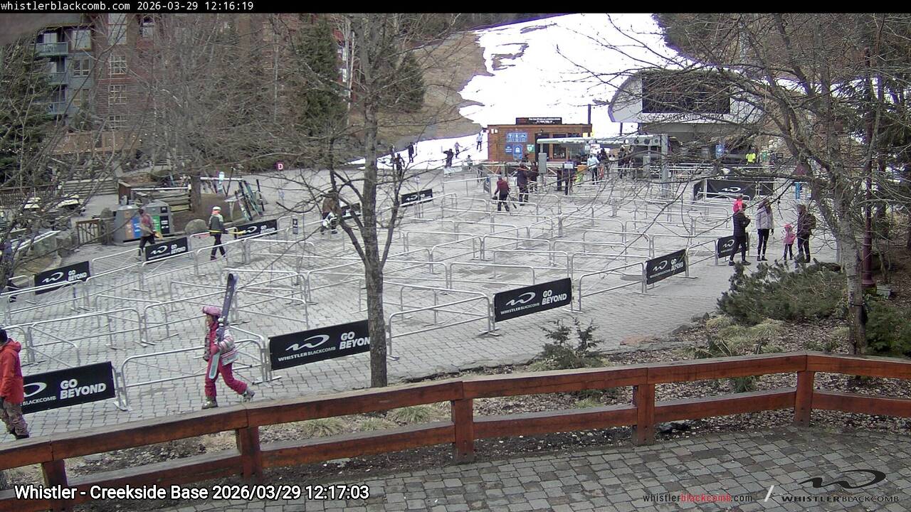 Webcam frame from Whistler - Creekside Base at 2026/03/29 12:00