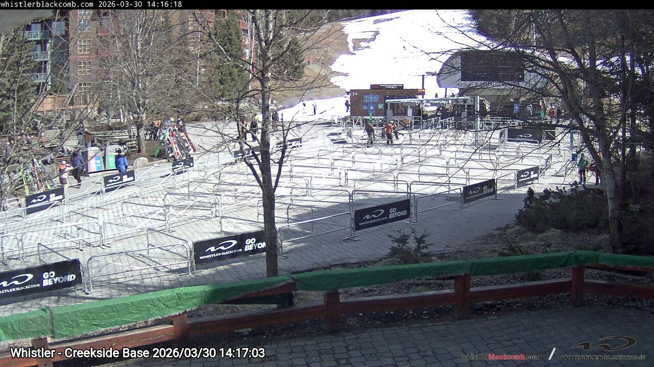 Webcam frame from Whistler - Creekside Base on 2026/03/30
