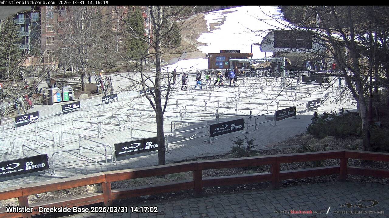 Webcam frame from Whistler - Creekside Base on 2026/03/31