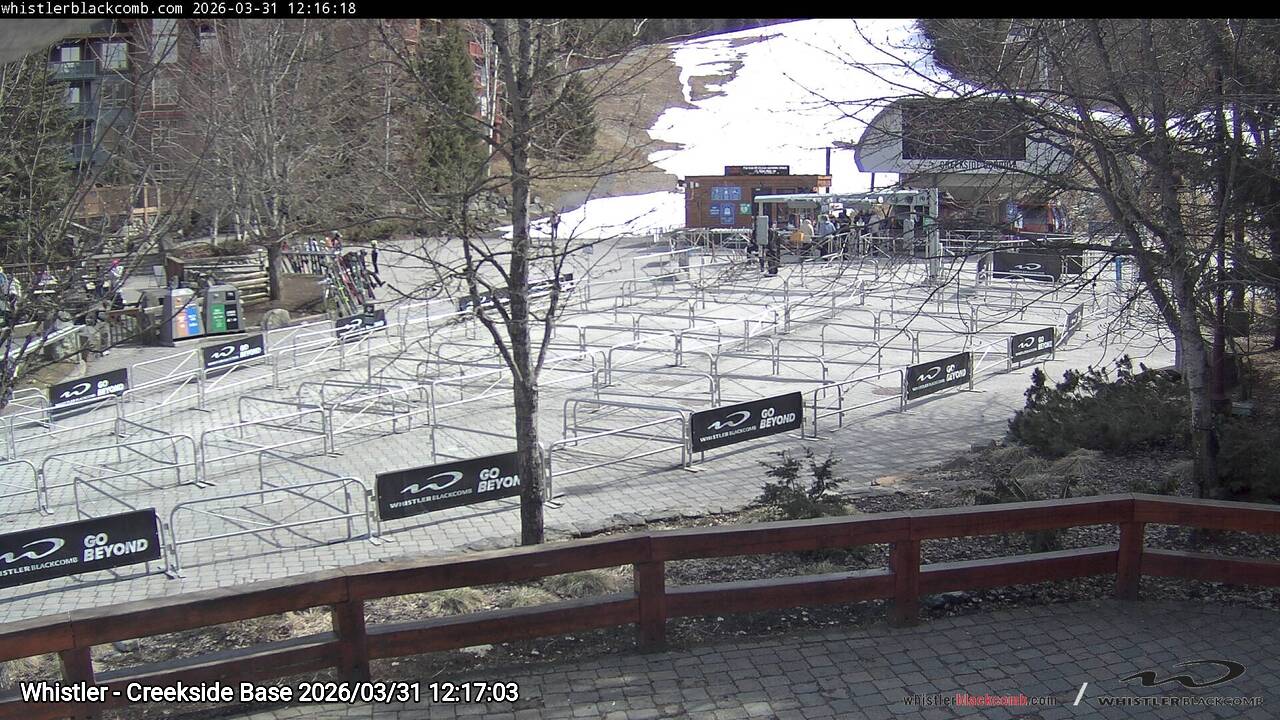 Webcam frame from Whistler - Creekside Base at 2026/03/31 12:00