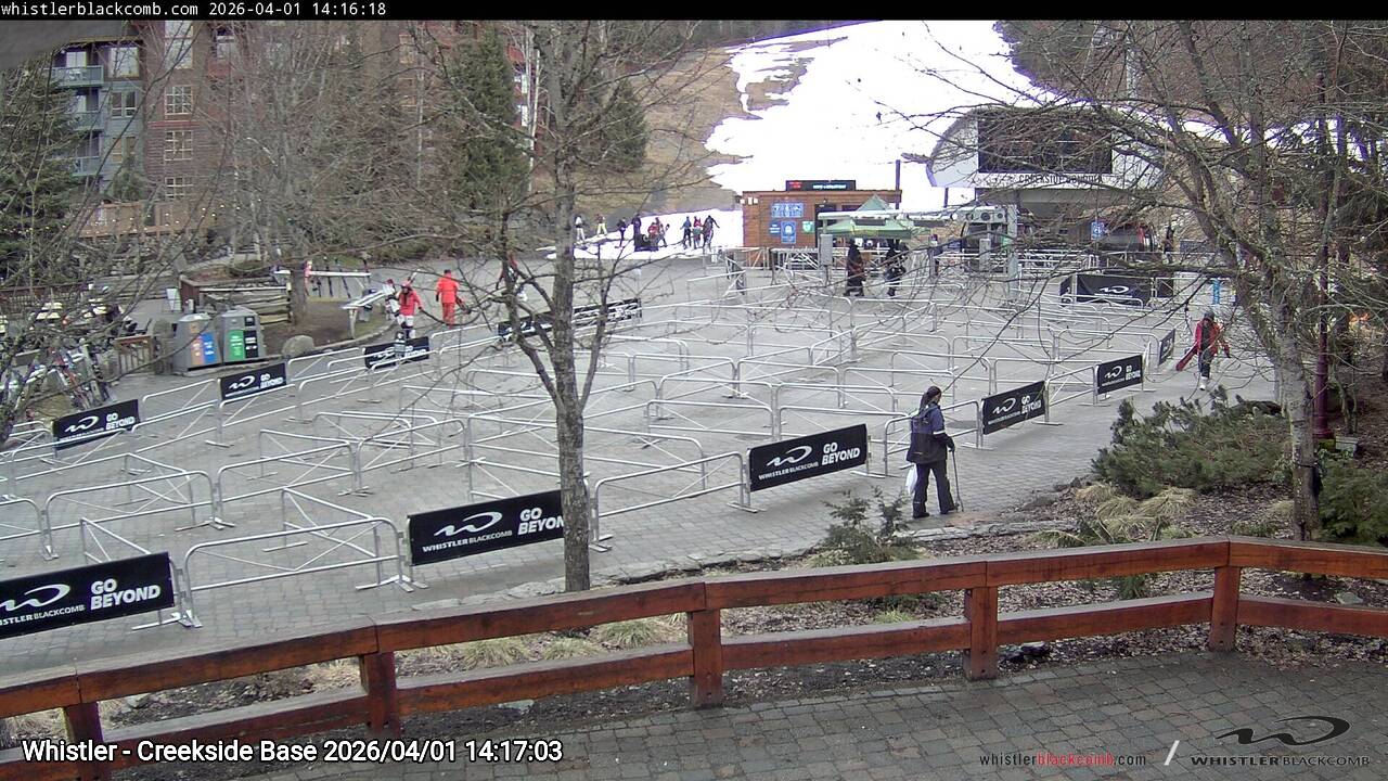 Webcam frame from Whistler - Creekside Base on 2026/04/01