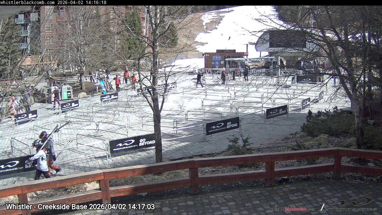 Webcam frame from Whistler - Creekside Base on 2026/04/02