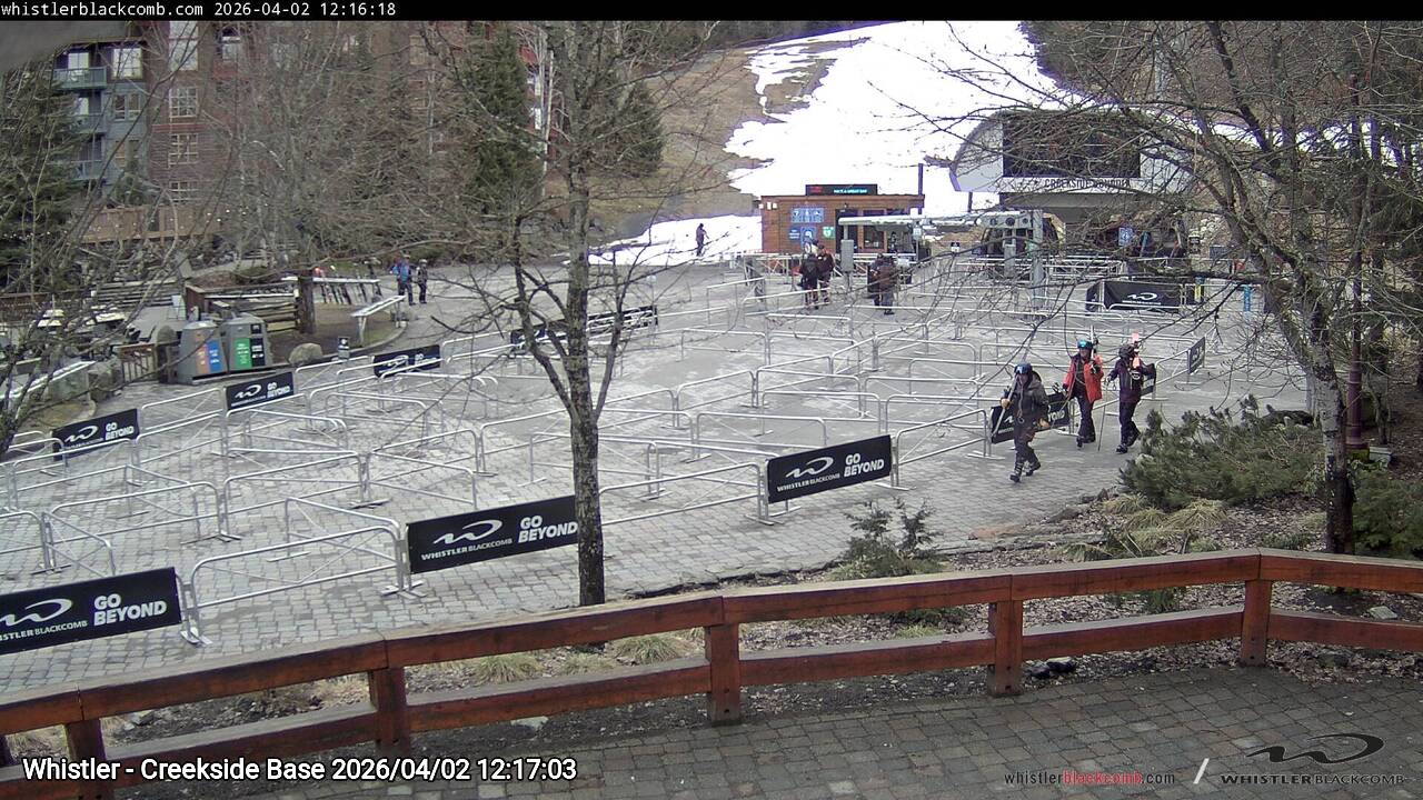 Webcam frame from Whistler - Creekside Base at 2026/04/02 12:00