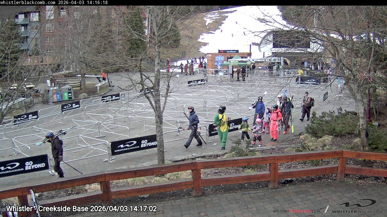 Webcam frame from Whistler - Creekside Base on 2026/04/03