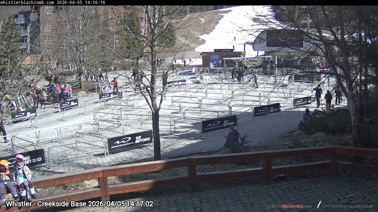Webcam frame from Whistler - Creekside Base on 2026/04/05