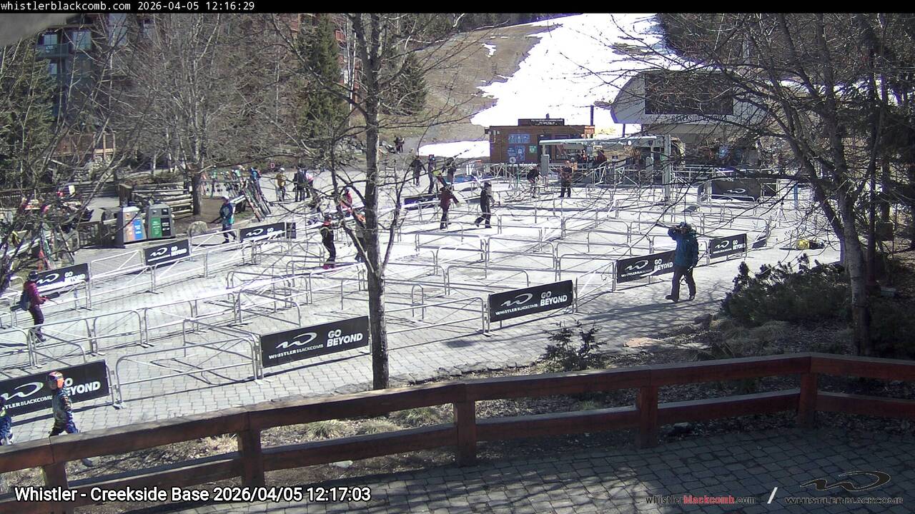 Webcam frame from Whistler - Creekside Base at 2026/04/05 12:00