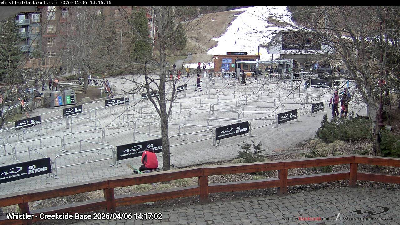 Webcam frame from Whistler - Creekside Base on 2026/04/06