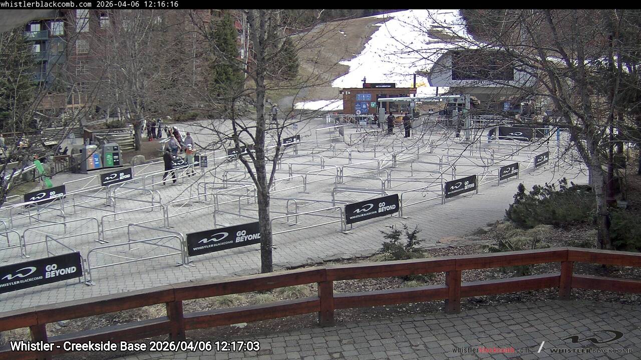 Webcam frame from Whistler - Creekside Base at 2026/04/06 12:00