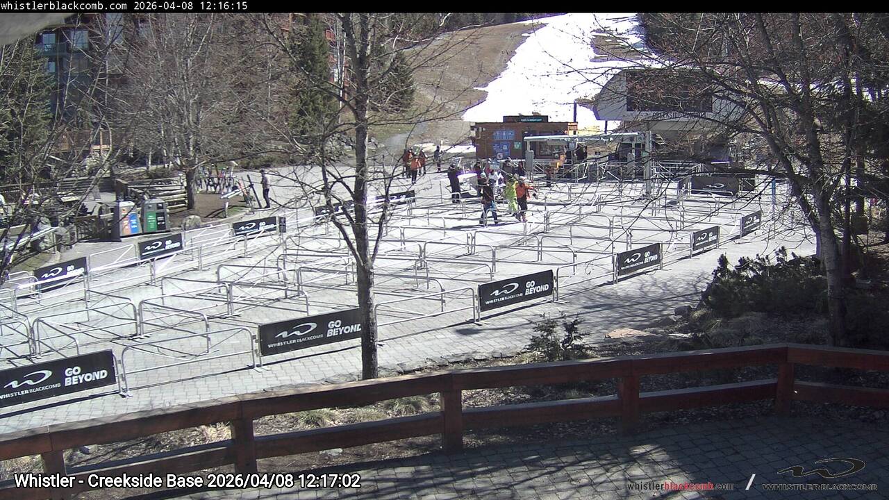 Webcam frame from Whistler - Creekside Base at 2026/04/08 12:00