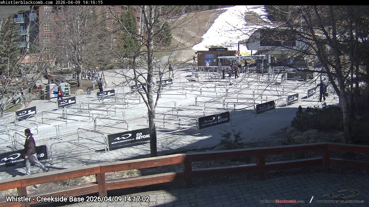 Webcam frame from Whistler - Creekside Base on 2026/04/09