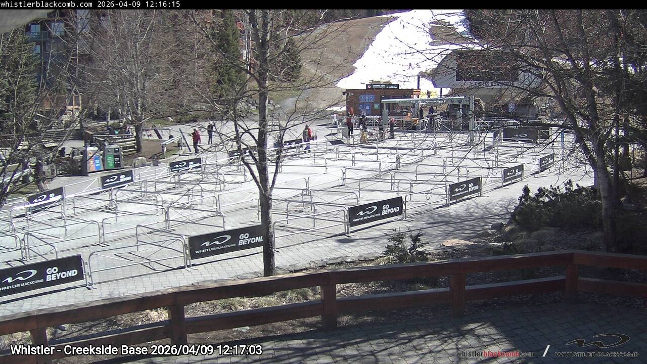 Webcam frame from Whistler - Creekside Base at 2026/04/09 12:00