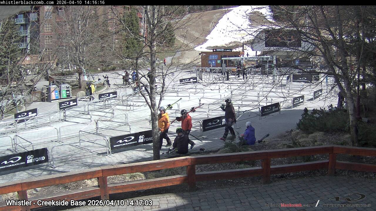Webcam frame from Whistler - Creekside Base on 2026/04/10