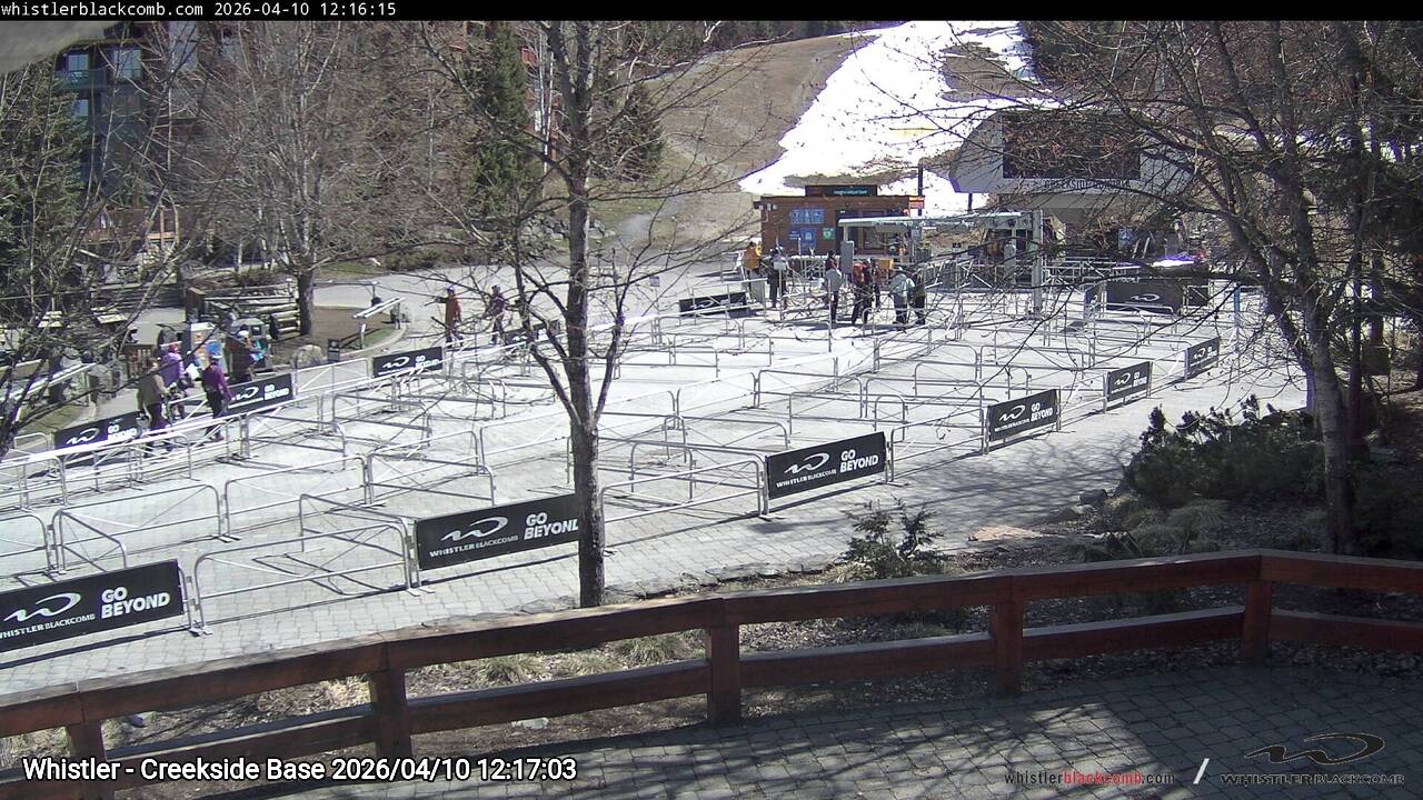Webcam frame from Whistler - Creekside Base at 2026/04/10 12:00