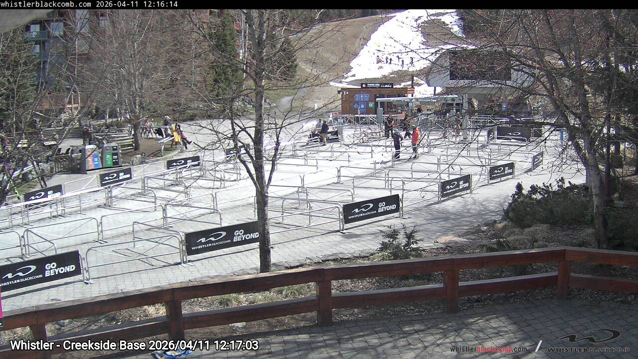Webcam frame from Whistler - Creekside Base at 2026/04/11 12:00