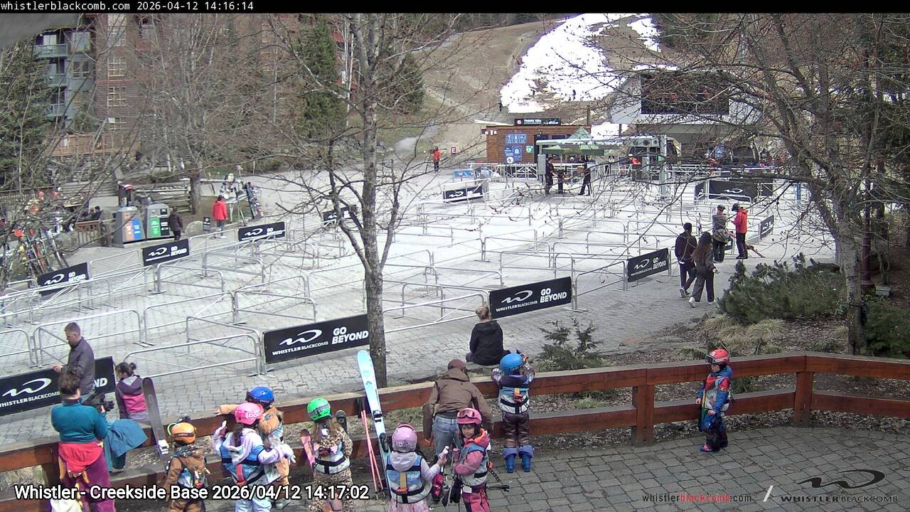 Webcam frame from Whistler - Creekside Base on 2026/04/12