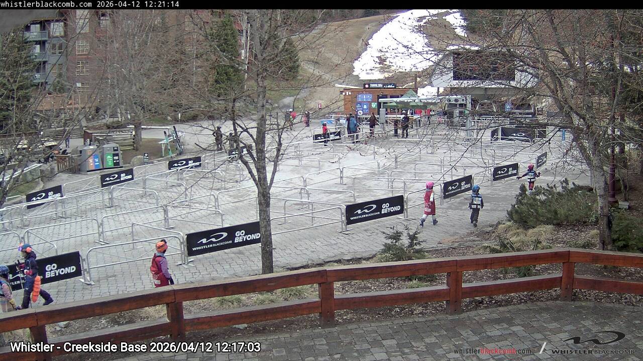 Webcam frame from Whistler - Creekside Base at 2026/04/12 12:00