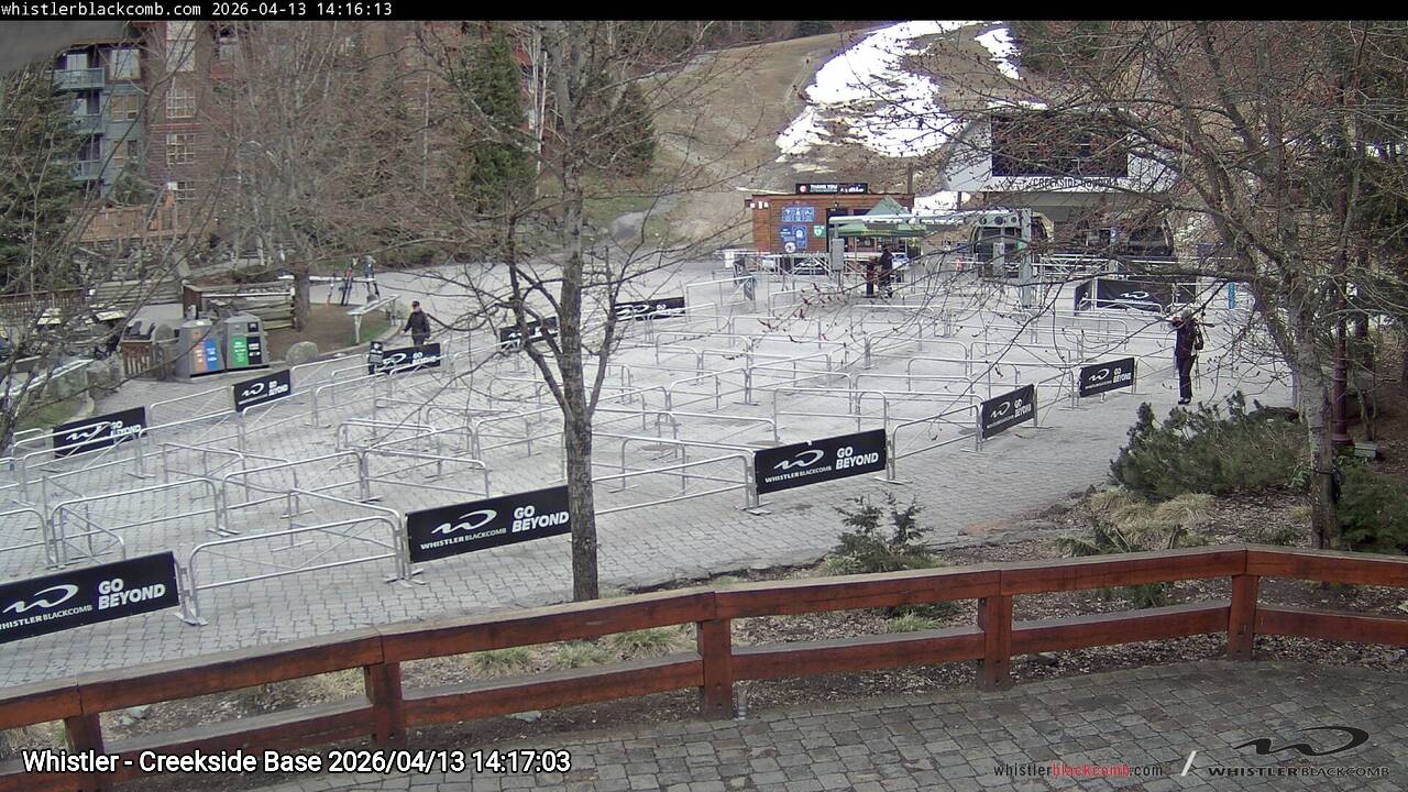 Webcam frame from Whistler - Creekside Base on 2026/04/13