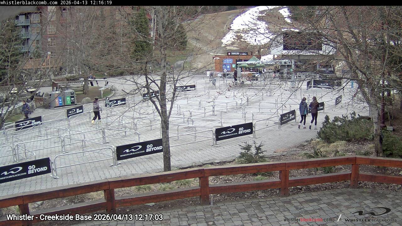 Webcam frame from Whistler - Creekside Base at 2026/04/13 12:00