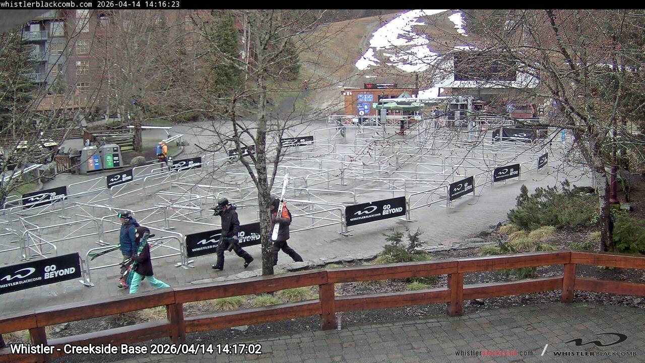 Webcam frame from Whistler - Creekside Base on 2026/04/14