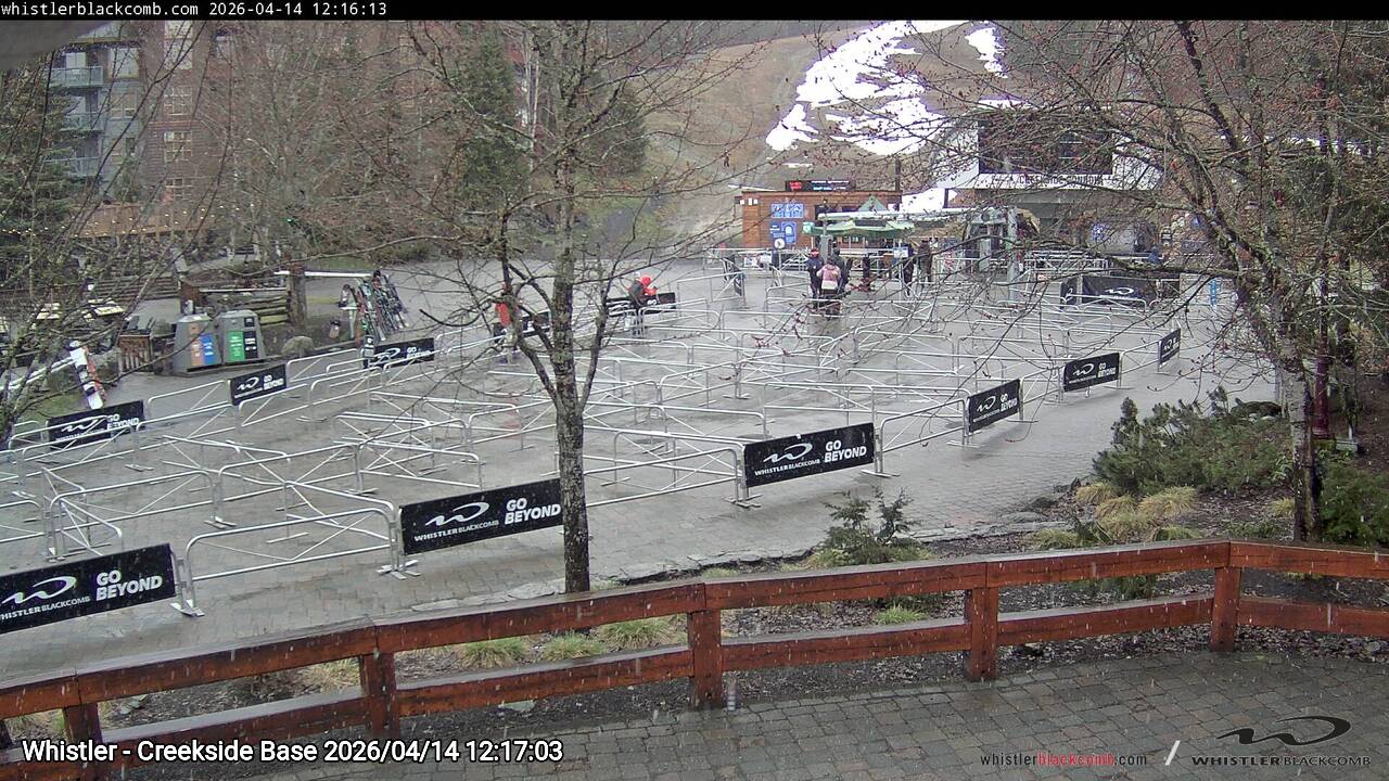 Webcam frame from Whistler - Creekside Base at 2026/04/14 12:00